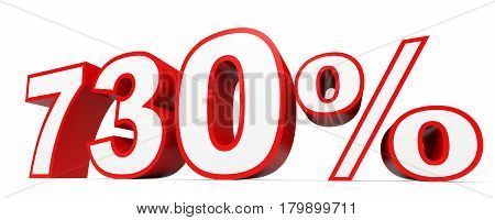 Seven Hundred And Thirty Percent. 730 %. 3D Illustration.