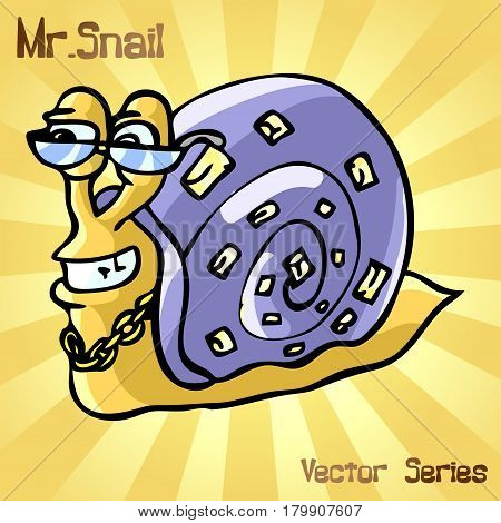 Mr. Snail with style. vector illustration EPS10