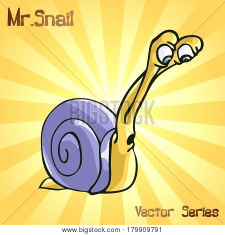 Mr. Snail with eyes. vector illustration EPS10