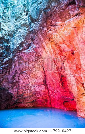 Failure of the lake and natural cave on the southern slope of mount Mashuk in Pyatigorsk.