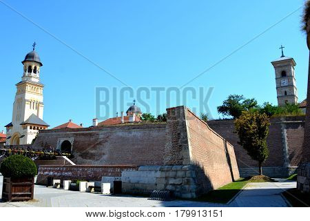 Medieval fortress Alba Iulia, Transylvania. The modern city is located near the site of the important Dacian political, economic and social centre of Apulon, which was mentioned by the ancient Greek geographer Ptolemy. Alba Iulia is an important romanian 