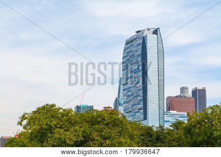 Los Angeles CA USA - October 27 2016: The Ritz Carlton Hotel in downtown L.A.