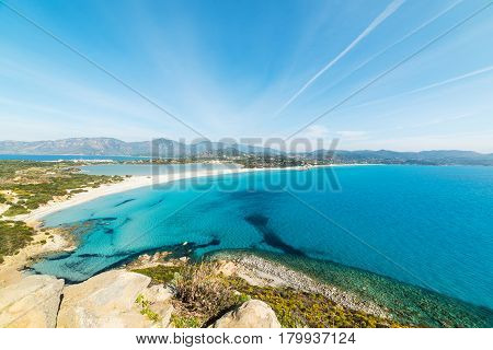 a panoramic view of Porto Giunco Sardinia