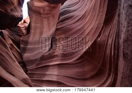 Cool ridges in the walls of Upper Antelope Canyon in Arizona.