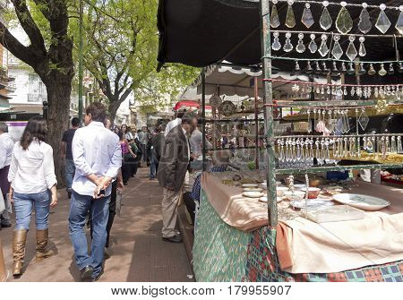 Street Market In Plaza Dorrego In San Telmo, Buenos Aires, Argentina