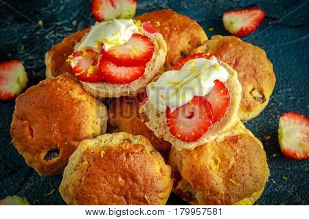 Deliciuos cherry and sweet sultanas home made scones.