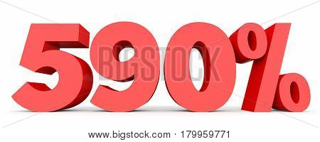 Five Hundred And Ninety Percent. 590 %. 3D Illustration.