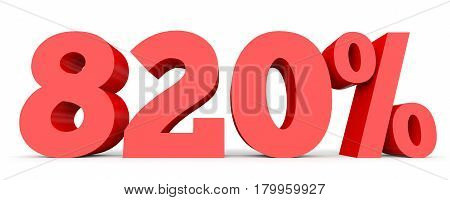 Eight Hundred And Twenty Percent. 820 %. 3D Illustration.
