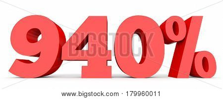 Nine Hundred And Forty Percent. 940 %. 3D Illustration.