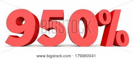 Nine Hundred And Fifty Percent. 950 %. 3D Illustration.