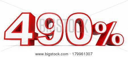 Four Hundred And Ninety Percent. 490 %. 3D Illustration.