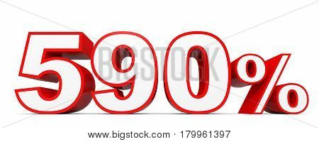 Five Hundred And Ninety Percent. 590 %. 3D Illustration.