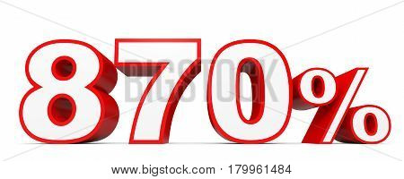Eight Hundred And Seventy Percent. 870 %. 3D Illustration.