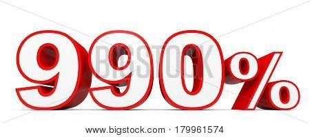 Nine Hundred And Ninety Percent. 990 %. 3D Illustration.