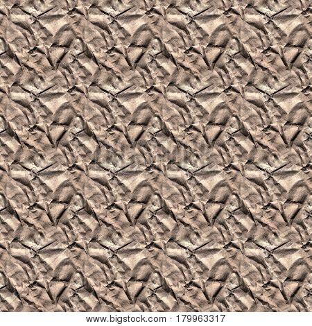 Seamless Texture Of The Old, Crumpled Paper. Endless Texture Can Be Used For Wallpaper, Pattern Fill