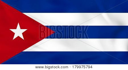 Cuba Waving Flag. Cuba National Flag Background Texture.