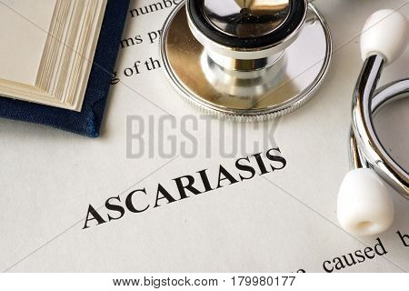 Document with word Ascariasis in a hospital.