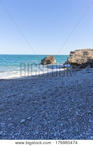 The Coast Of Vinaroz In Castellon, Spain