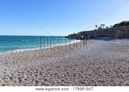 The Coast Of Vinaroz In Castellon, Spain