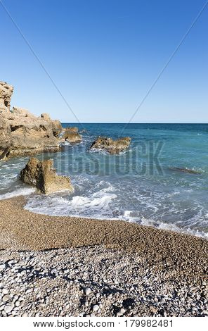 The Coast Of Vinaroz In Castellon, Spain