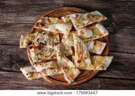 Pizza Sliced Junk Fast Food Unhealthy Habit Calories Fatness Concept
