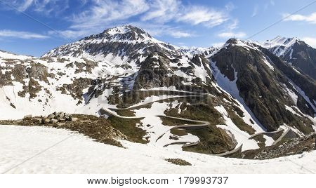 Gotthardpass, View Of The Valley Of Tremola
