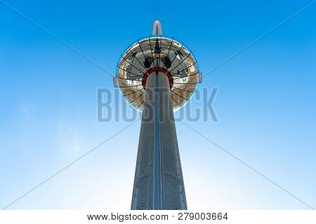 Brighton, England-6 October,2018: The British Airways I360 Skyline Tower  Tallest In The World For S