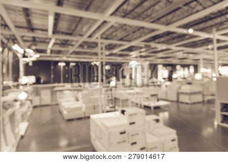 Filtered Image Blurry Background Variety Of Table, Ceiling, Floo