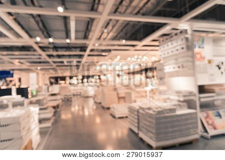 Filtered Image Blurry Background Variety Of Table, Ceiling, Floo