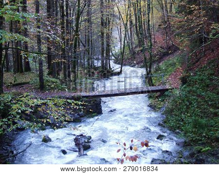 Seasonal Spates And Tributaries Of The Klontalersee Lake - Canton Of Glarus, Switzerland