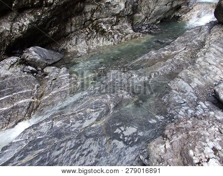 Seasonal Spates And Tributaries Of The Klontalersee Lake - Canton Of Glarus, Switzerland