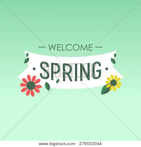 Hello Spring Nature Florist Background And Poster Design Illustration