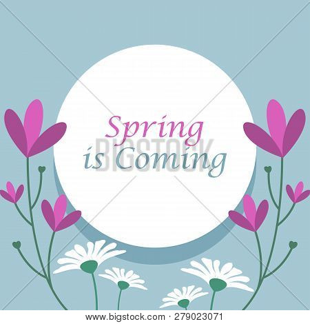 Hello Spring Background And Poster Illustration Design Vector