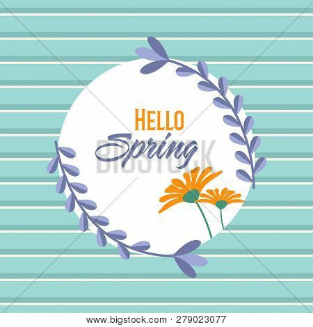 Hello Spring Background And Poster Illustration Design Vector