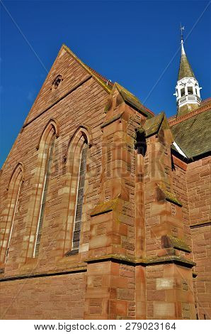 An Exterior View Of A Church Building In The Town Of Broughty Ferry In Scotland
