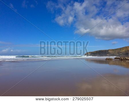 Beautiful Cloud Over The Ocean, Seascape, Beautiful Beach, Pacifying Landscape