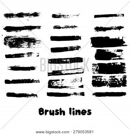 Brush Line Set On Vector & Photo (Free Trial) | Bigstock