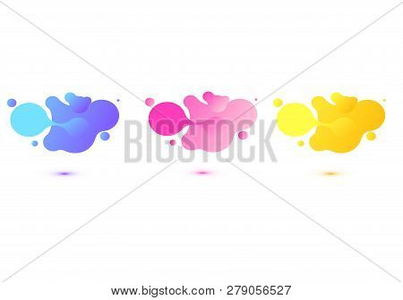 Abstract Geometric Shapes. Liquid Gradient Banners Isolated On White. Fluid Vector Background. Gradi