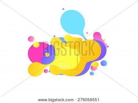 Abstract Geometric Shapes. Liquid Gradient Banners Isolated On White. Fluid Vector Background. Gradi
