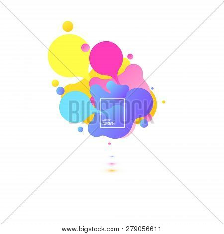 Abstract Geometric Shapes. Liquid Gradient Banners Isolated On White. Fluid Vector Background. Gradi
