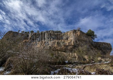 Mountain Karstic Landscape In Spain. Orbaneja Del Castillo