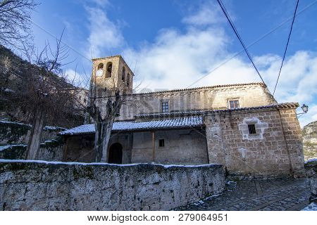 Church  Of Orbaneja Del Castillo, Burgos, Spain