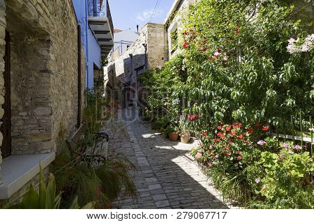 Pano Lefkara, Cyprus.  Mountain World Famous Village -  Place Of Folk Crafts,  National Heritage. Na