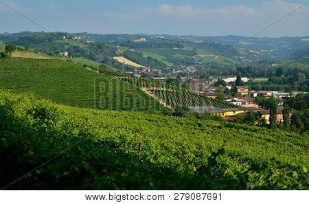 Grinzane Cavour, Piedmont, Italy. July 2018. At The Foot Of The Castle All Around Heavenly Views Of