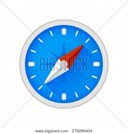 Compass. White Background. Travel. Vector Illustration. Eps 10.
