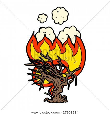 yanan ağaç karikatür
