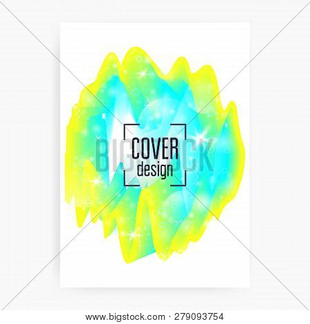 Liquid Elements. Futuristic Background. Cool Layout. Cosmic Layered Hologram. Soft Invitation. Moder