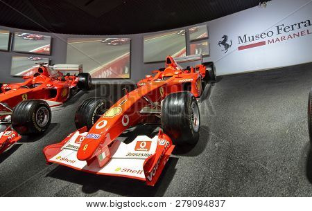 At The Ferrari Museum, The Room Where The World-class Formula 1 Winning Cars Are Displayed
