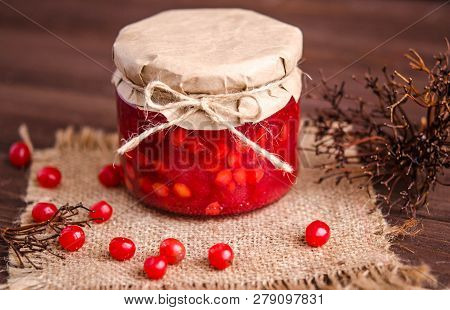 Kalina Rubbed With Sugar In A Glass Jar
