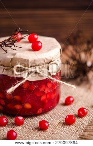 Kalina Rubbed With Sugar In A Glass Jar